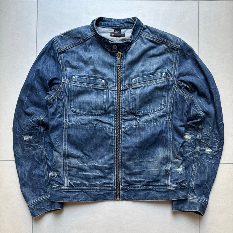 Image of 2000s Diesel Denim Biker Jacket, Size Medium