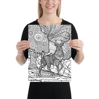 Image 1 of Deer Mandala Coloring poster