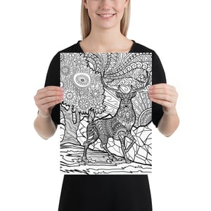 Deer Mandala Coloring poster