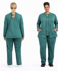 Image 10 of WOMEN’S SOFT STRETCH FRONT ZIP WARM-UP SCRUB JACKET 