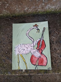 Image 1 of Flamingo Playing Stand Up Bass