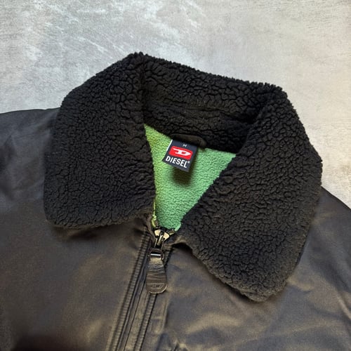Image of Diesel Shearling Bomber Jacket, size medium