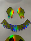 holographic smiley stickers pack