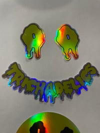 Image 4 of holographic smiley stickers pack