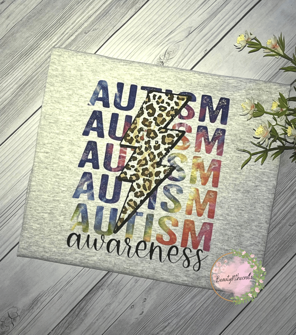 Image of Autism Awareness Leopard Print T-Shirt 