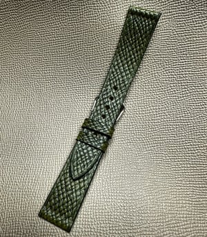 Image of Olive Green Russian Grain Calfskin Watch Strap