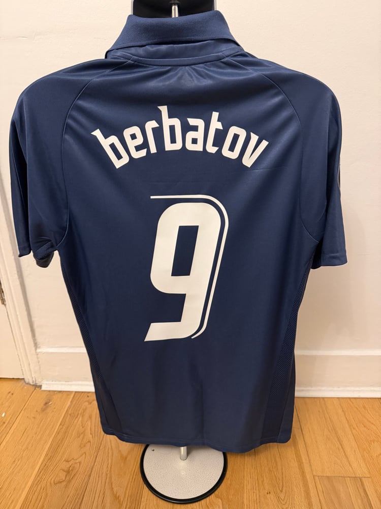 Image of Tottenham Hotspur “BERBATOV 9” 2007/08 Away Shirt + UEFA patch, M