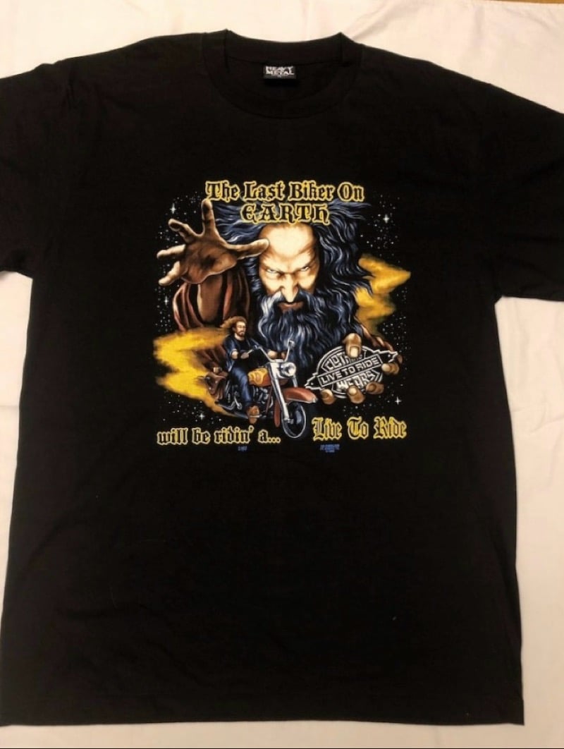 Vintage last biker on earth T-shirt 3-D emblem 1998 sixe XL  