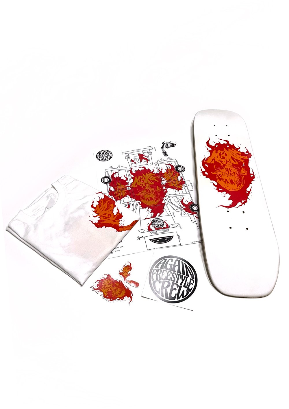 FREESTYLE SKATEBOARD "UNDEFINED REASON" LIMITED EDITION BUNDLE WHITE 7.3