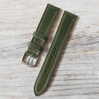 Image 3 of Classic Italian Cowhide Strap - Waxy Green