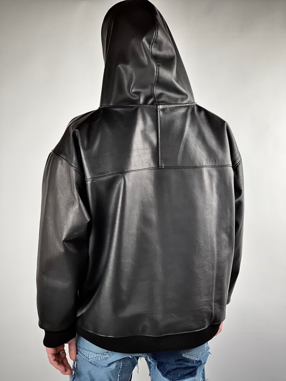 Black Leather hoodie