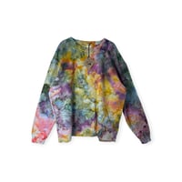Image 1 of XL Unisex Ring Spun Cotton Blend Crew Sweatshirt in Appalachian Sunset Watercolors Ice Dye