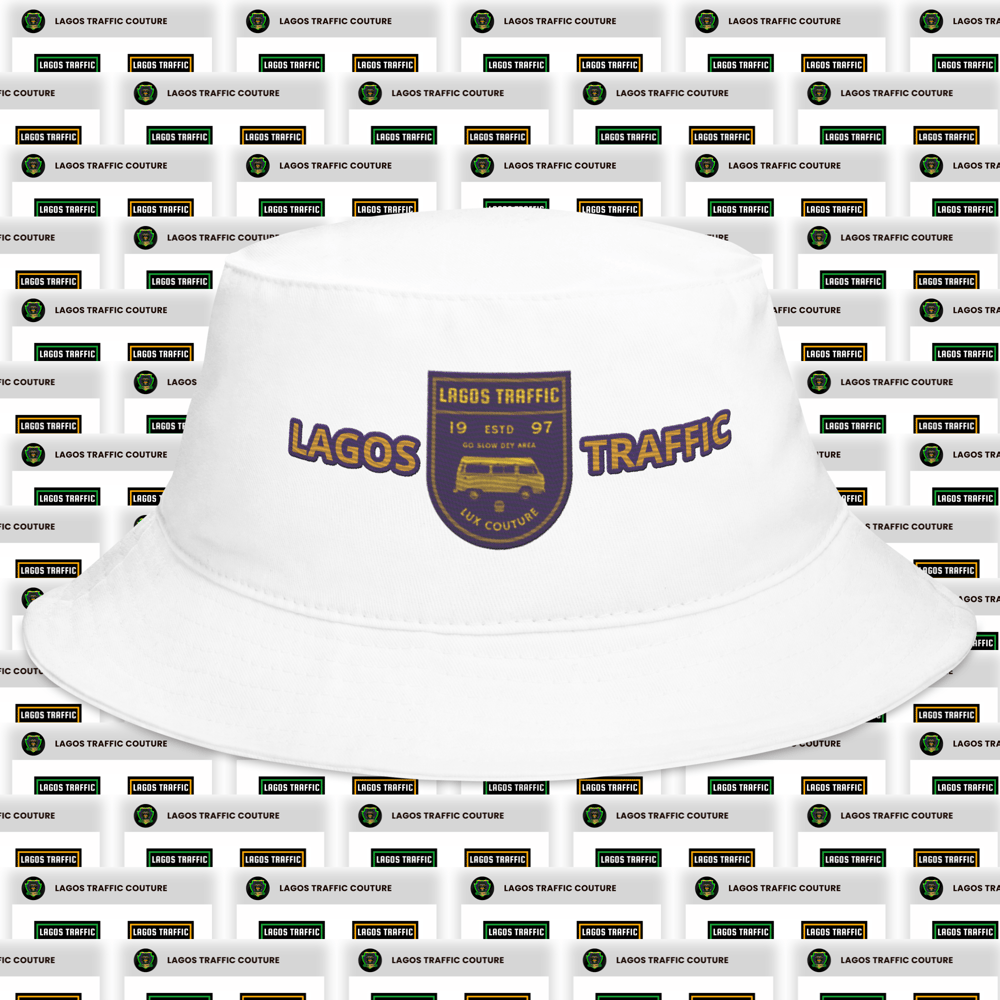 LAGOS TRAFFIC LUX COUTURE TWILL BUCKET HAT (OLD GOLD/ LILAC)