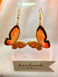 Image 5 of Handcrafted Resin Monarch Butterfly Inspired Earrings 