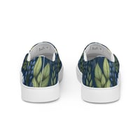 Image 3 of Art Nouveau Inspired Blue Boho Floral Sketch Women’s slip-on canvas shoes