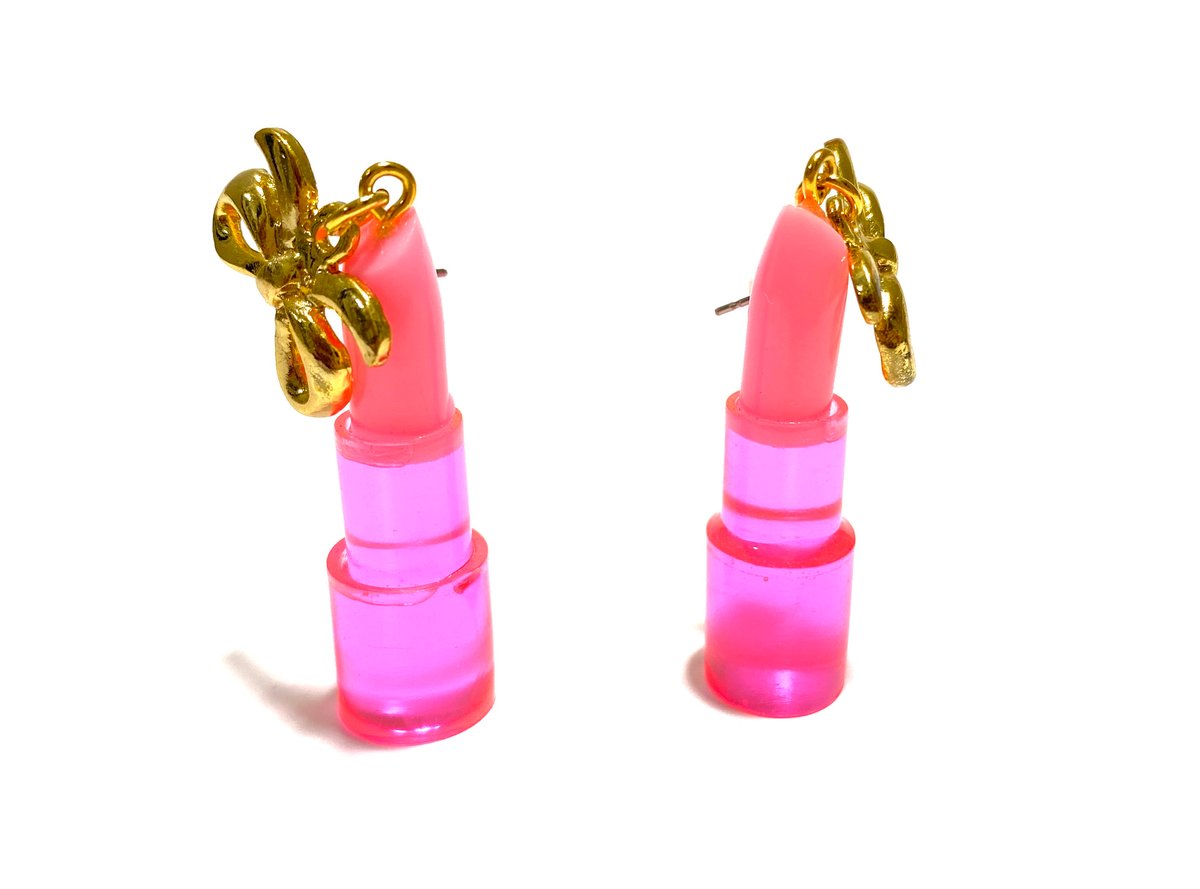 Image of  Bubblegum Pink Lipstick Statement earrings
