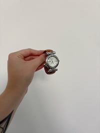 Image 1 of Vintage brown leather bracelet watch