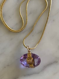 Image 2 of FACETED amethyst oval charm
