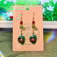Ladybug Leaf Earrings