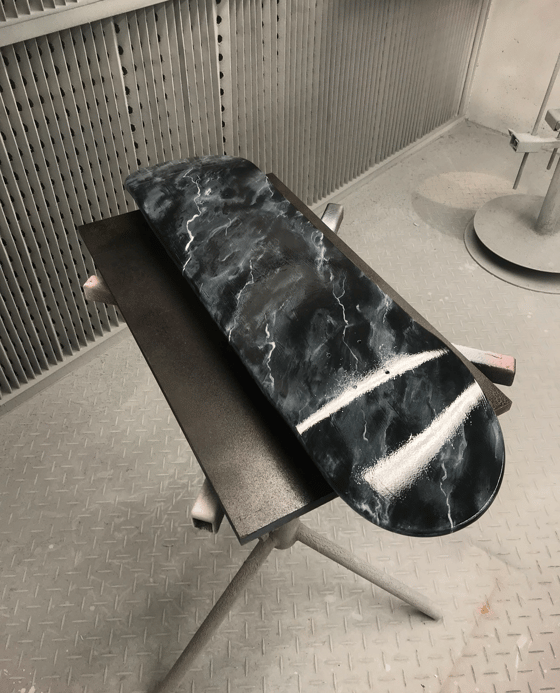 Image of Black marble deck