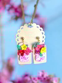 Image 1 of Floral Potted Arch Earrings 