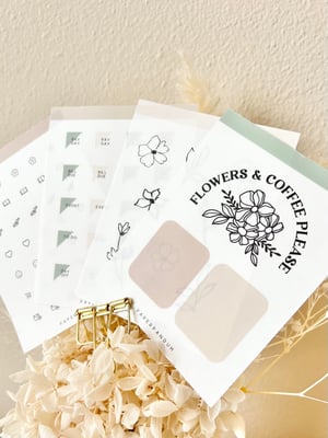 Image of Flowers & Coffee Sticker Set