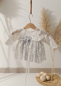 Image 1 of Photo prop | Newborn girls dress for photo shoots | Bella | blue and white