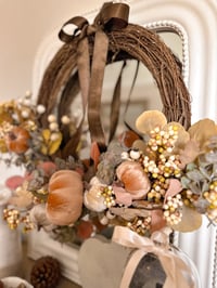 Image 1 of Amber & White Pumpkin Wreath