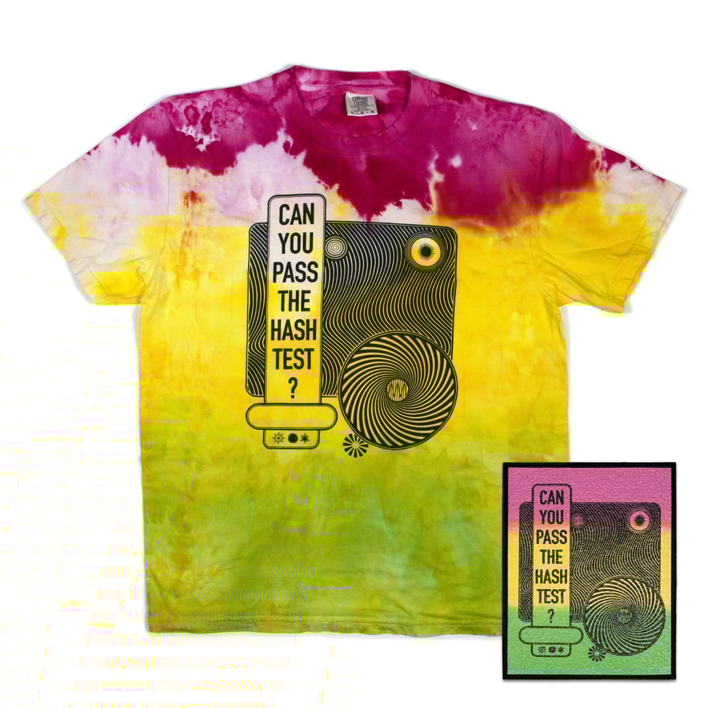 Image of 'CAN YOU PASS THE TEST' Dyed Tee & Moodmat