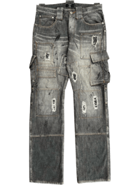 Image 1 of Cabane de Zucca Patch Distressed Denim Cargos - 34