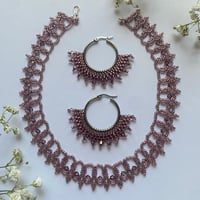 Image 2 of AMETHYST CRYSTAL LACE NECKLACE 