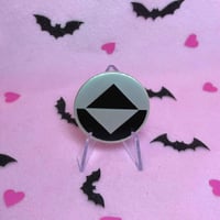 Image 4 of 1.75 Inch Binome - Silver Frosted Finish Icon Pin