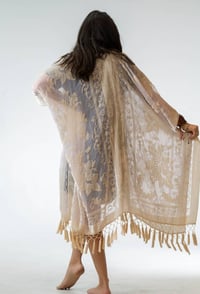 Image 3 of Crushin on You Velvet kimono- Nude