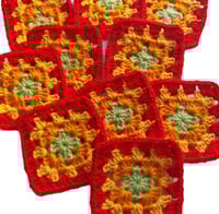 Image 4 of 20 Crochet Granny Squares Bright Colour Scheme 3-inch