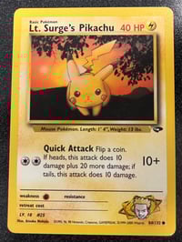 Image 1 of Lt. Surge's Pikachu - Gym Challenge - Moderately Played