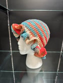 crochet bucket hat with wavy brim F