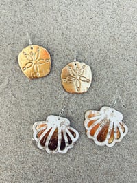 Sand Dollar or Seashell earrings 