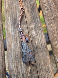 Image 1 of Electroformed Black Kyanite large broom necklace