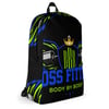 BOSSFITTED Black Neon Green and Blue Backpack