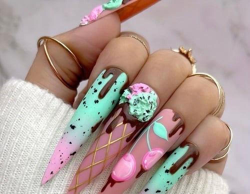 Image of Pretty Gurl IceCream  Press on Nails Long or Short