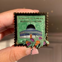 Image 1 of Palestine Hard Enamel Pin with Keffiyeh Backing Card