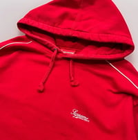 Image 2 of Supreme White Piping Script Logo Hoodie Sz XL (RED)