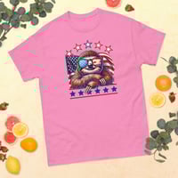 Image 7 of Retro American Sloth Flag Stars Unisex T-shirt