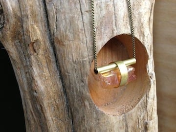 Image of Quartz & Brass Necklace