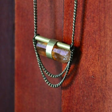 Image of Quartz Brass & Chain Drape Necklace