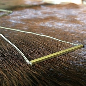 Image of Delicate Square Bar Necklace