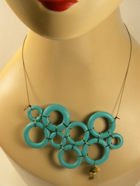 Image of Mondrian Necklace Bleu