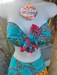 Image 2 of Milan Hareems/ Bloomer/ Balloon  trousers with matching head scarf -turquoise and mustard upto 14 uk