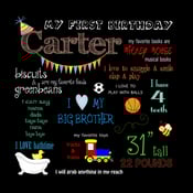 Image of "all about me" boy birthday sign template
