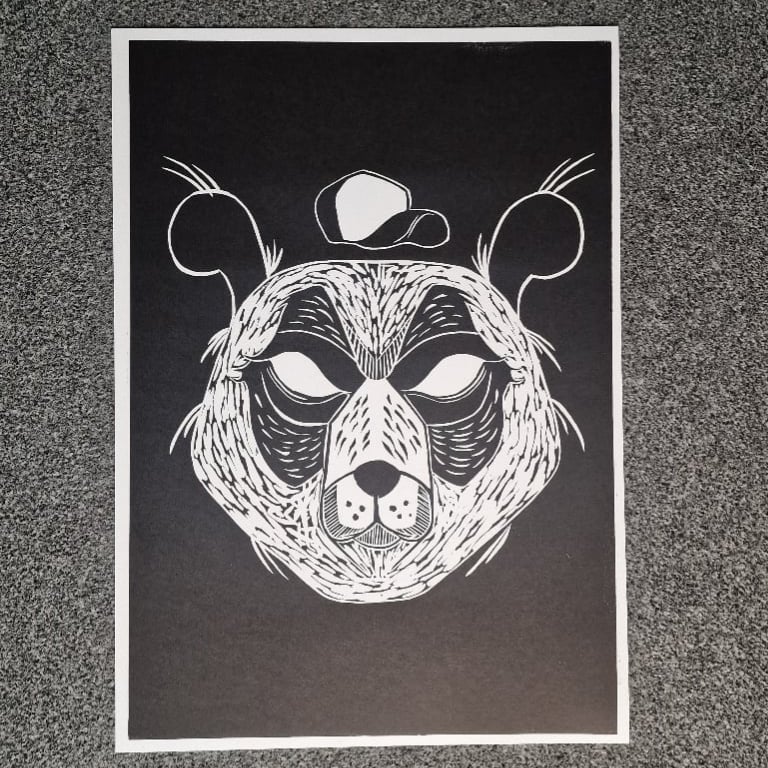 Gzy Ex Silesia - Panda - Linocut print